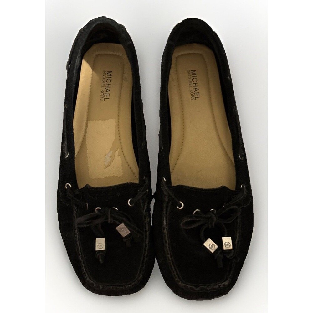 Michael Kors Sutton Moccasin Black Suede Driving Loafers MK Women's Size 7.5 M